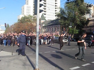 march ultras dynamo kyiv in dnepropetrovsk october 7, 2012